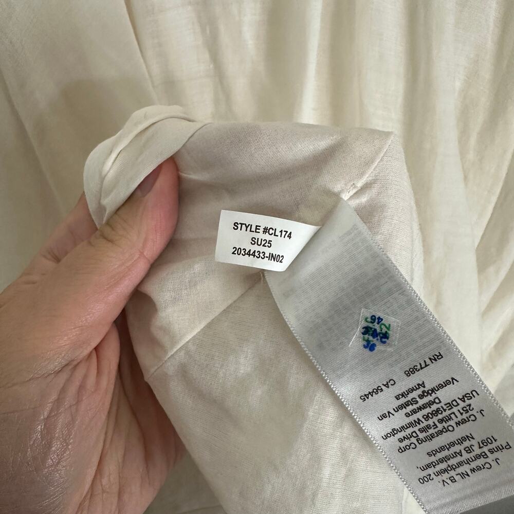 J.CREW Strapless Mixy Dress Summer Linen Cream Size Small NWT Minimalist Europe - Picture 11 of 13